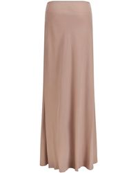 Fabiana Filippi - Lyocell Long Skirt Moka Meringa - Lyst