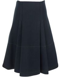 Marni - Pleated Midi Skirt With Concealed Side Zip Closure And Logo Patch On The Rear - Lyst
