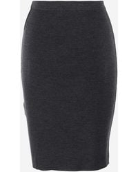 Saint Laurent - Pencil Skirt Cashmere, Wool & Silk - Lyst