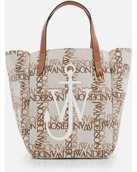 JW Anderson - Double Logo Print Canvas Tote Bag - Lyst