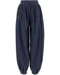 Valentino Garavani - Denim Chambray Pants Cotton - Lyst