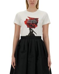 Alexander McQueen - Shadow Rose Print T-Shirt - Lyst