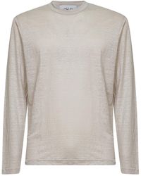 D 40 - Linen Jersey Long-Sleeved T-Shirt - Lyst