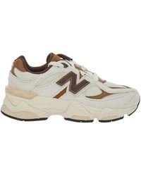 New Balance - Trainers 9060 Leather And Tech Fabric Leather/Textile Sneaker - Lyst