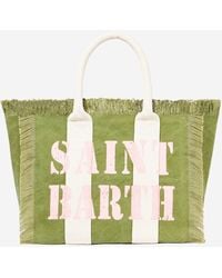 Mc2 Saint Barth - Vanity Canvas Shoulder Bag With Logo Print - Lyst
