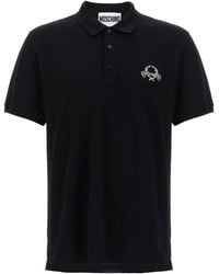 Moschino - Cotton Polo With Embroidered Logo - Lyst