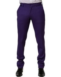 Dolce & Gabbana - Wool Skinny Dress Trouser Pants Silk Elastane. Polyester - Lyst