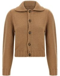 MM6 by Maison Margiela - Mm6 Maison Margiela Wool-Blend Ribbed Cardigan - Lyst