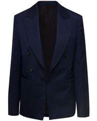 Bottega Veneta - Dark Sartorial Unbuttoned Single-Breasted Jacket With Peaked Revers - Lyst