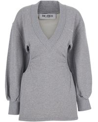 The Attico - Mini Dress With V Neck And Logo Lettering On The Front - Lyst