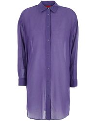 ..,merci - Long Shirt C400Violet With Collar Viscose For And Blouses - Lyst