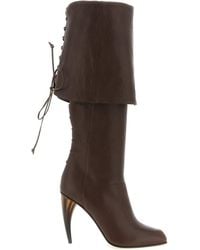 McQueen - Horn Heel Boots Lamb Leather (Ovis Aries) Boots, Ankle - Lyst