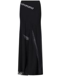MSGM - Skirt With Lace Details — Acetate Viscose - Lyst
