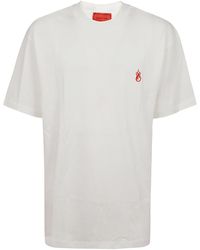 Vision Of Super - T-Shirt With Flames Logo And Metal Label - Lyst