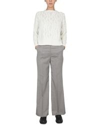 Fabiana Filippi - Micro Houndstooth Pants Virgin Wool Trousers - Lyst