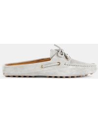Tod's - Tods Laced Glacier Suede Gommino Mule Sandal - Lyst