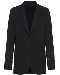 Del Core - Single Breasted Tailored Jacket With Mushroom Hook Detail On Sleeves - Lyst
