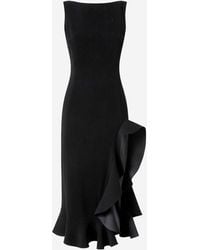 Pinko - Fitted Dress With Flounces - Lyst