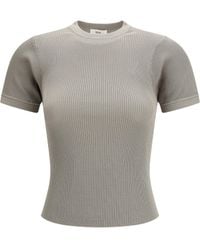 Rier - Short-Sleeve Ribbed T-Shirt Silk T-Shirts - Lyst