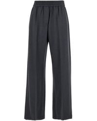 Brunello Cucinelli - Wool Wide-Leg Trousers - Lyst