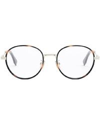 Fendi - Eyeglasses Round Full Rim, Havana- Frame And Clear Demo Lens Fe50052U032 - Lyst