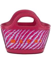 Marni - Borsa Tropicalia Micro Rafia Cassis - Lyst