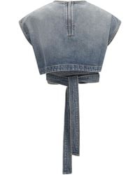 Alaïa - Top Denim Belt Cotton Tops - Lyst