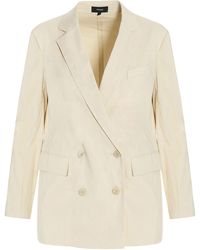 Theory Piazza Double-breasted Buttoned Jacket - Natural