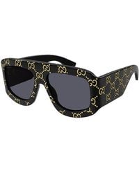 Gucci - Sunglasses Square Full Rim, With Gg Pattern Frame And Lens Gg0983S004 - Lyst