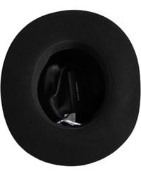 Dolce & Gabbana - Men Black Classic Wide Brim Fedora Capello Hat - Lyst