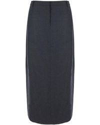 Theory - Midi Skirt With Slit - Lyst