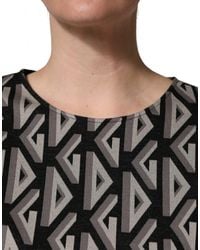Dolce & Gabbana - Logo Print Cotton Knee Length Dress - Lyst