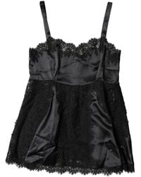 Dolce & Gabbana - Silk Lace Trim Lingerie Top Underwear - Lyst