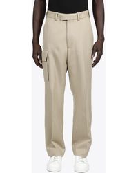 Cmmn Swdn Relaxed Cargo Wool Pants With A Cropped Leg Wool Relaxed Cargo Pants - Natural
