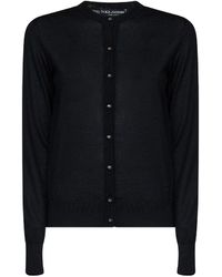 Dolce & Gabbana - Cashmere And Silk Knit Cardigan With Logo - Lyst