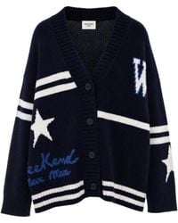 Weekend by Maxmara - Oversized Graphic Knit Cardigan - Lyst