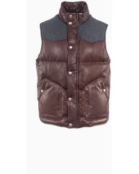 Brunello Cucinelli - Leather Puffer Vest Clothing - Lyst