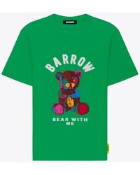 Barrow - Jersey T-Shirt Emerald Cotton T-Shirt With Teddy Bear Front Print - Lyst