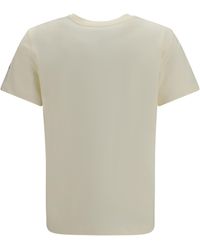 Moncler - Cotton T-Shirt With A Tone On Embroidered Logo T-Shirts - Lyst