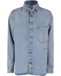 Fiorucci - Open Back Embroidered Denim Shirt - Lyst