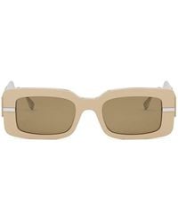 Fendi - Sunglasses Rectangle Full Rim, Shiny Frame And Lens Fe40133I57E Default Title - Lyst