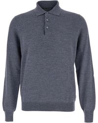 Tagliatore - Polo Shirt With Classic Collar And Ribbed Trims - Lyst
