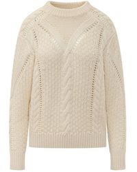 Isabel Marant - Cable-Knit Pointelle-Trim Sweater - Lyst