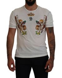 Dolce & Gabbana - Elegant Cotton-Silk Blend Tee - Lyst