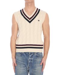 Celine - Triomphe Knitted Vest - Lyst