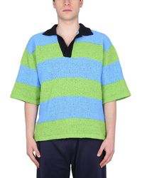 Sunnei Striped Polo. in Green for Men | Lyst