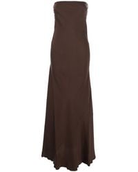 forte_forte - Long Sleeveless Dress With Off Shoulder And Zip Closure - Lyst