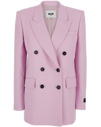 MSGM - Blazer Viscose - Lyst