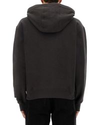 Saint Laurent - Hooded Sweatshirt With Logo Cotton Sweatshirts - Lyst