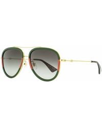 Gucci - Sunglasses GG0062S Gold/green/red 57mm - Lyst